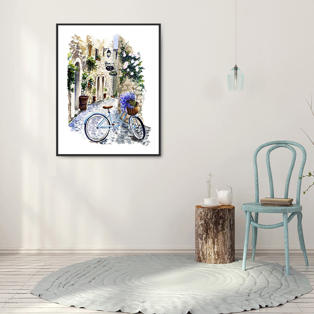 Alley Bike - Full Round Drill Diamond Painting 30*40CM