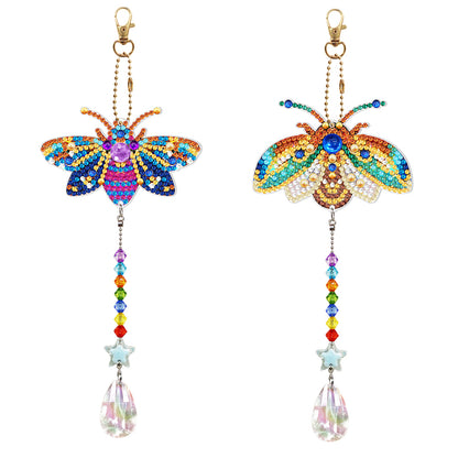 2pcs 5D Diamond Painting Double-sided Drill Pendant Bag Keychain Jewelry