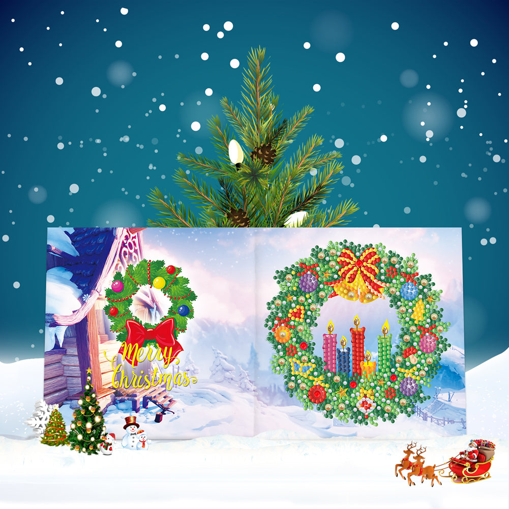 8pcs DIY Diamond Painting Greeting Cards Mosaic Thanks Birthday Postcards