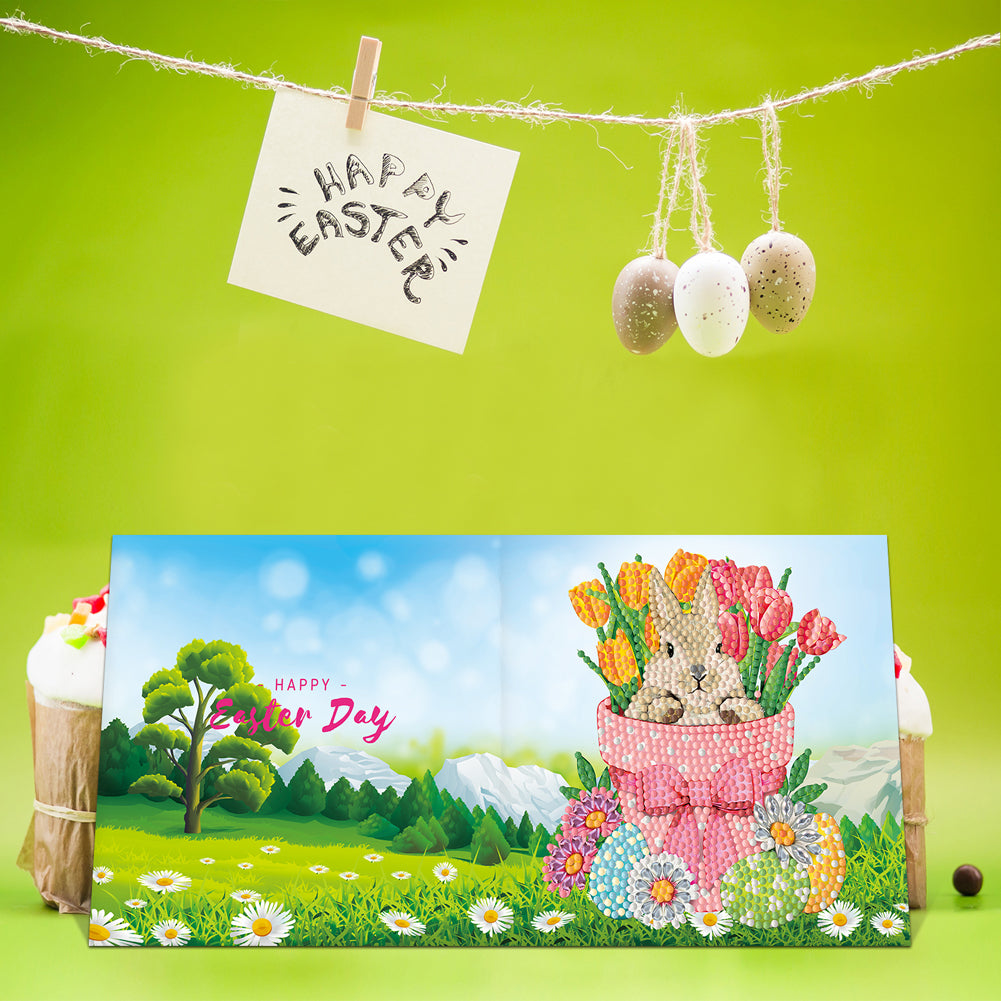 8pcs DIY Diamond Painting Greeting Cards Mosaic Thanks Birthday Postcards