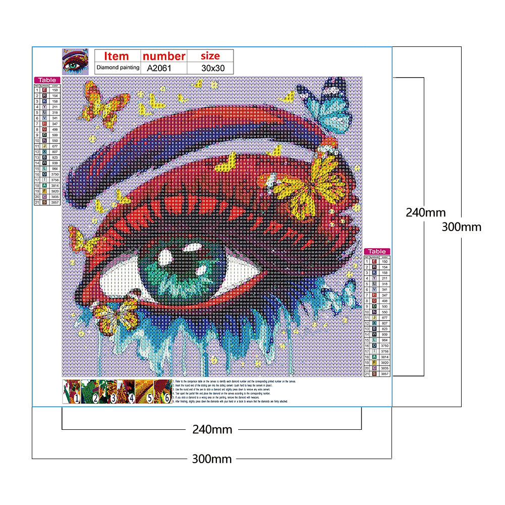 Bright Eye Makeup - Full Round Drill Diamond Painting 30*30CM