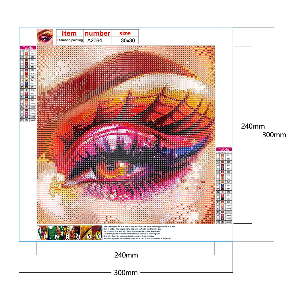 Bright Eye Makeup - Full Round Drill Diamond Painting 30*30CM