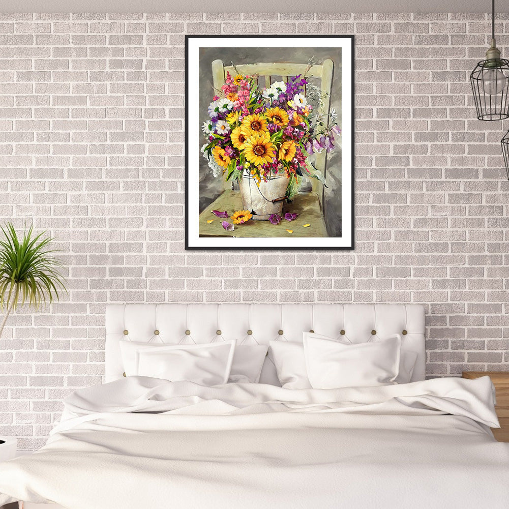 Flower - Full Round Drill Diamond Painting 30*40CM
