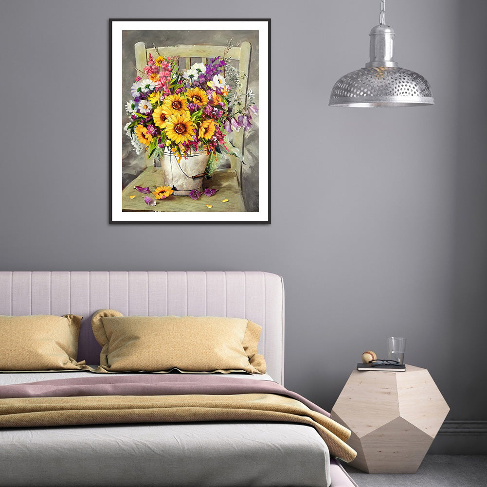 Flower - Full Round Drill Diamond Painting 30*40CM