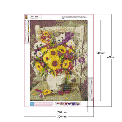 Flower - Full Round Drill Diamond Painting 30*40CM