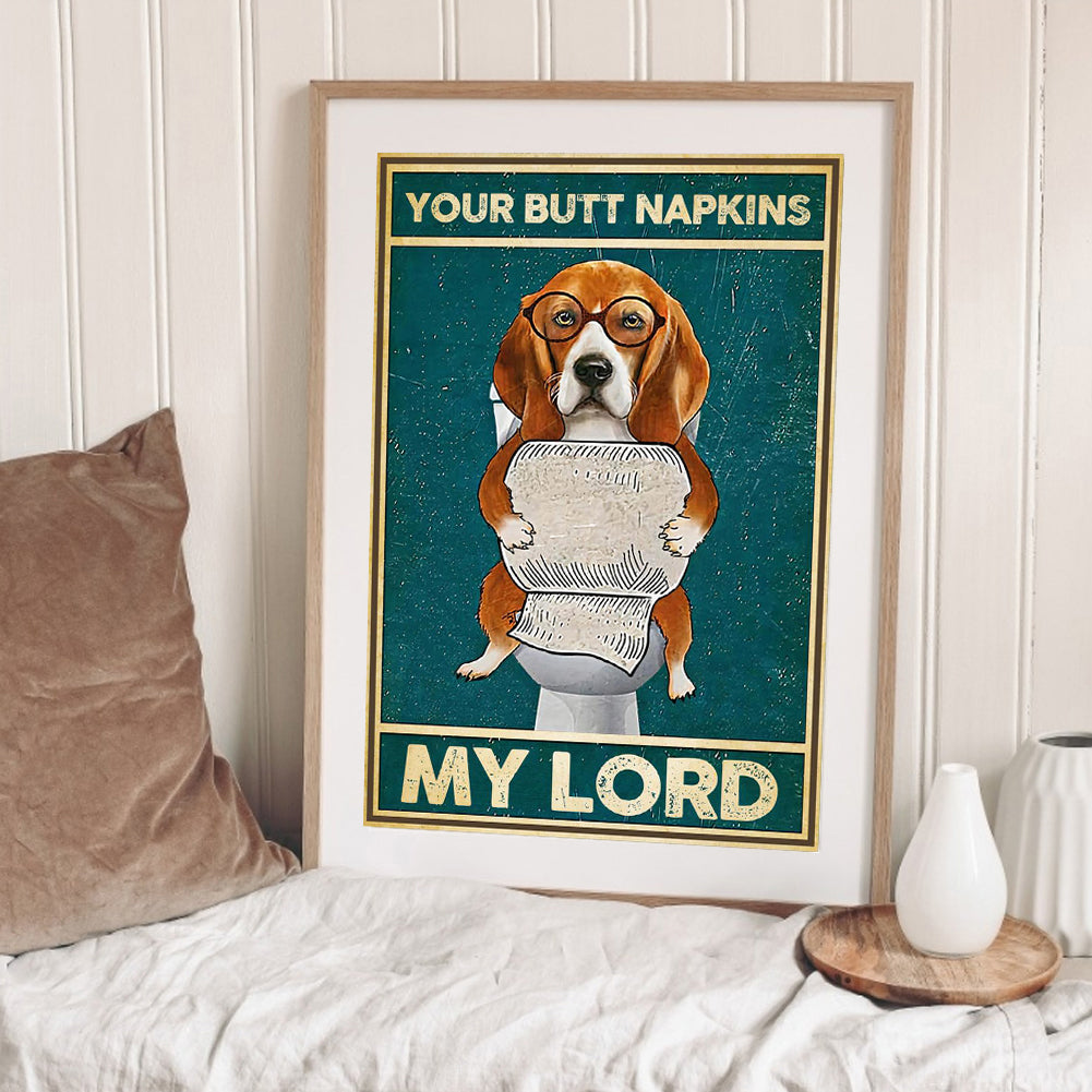 Dog On Toilet - 11CT Stamped Cross Stitch 40*55CM