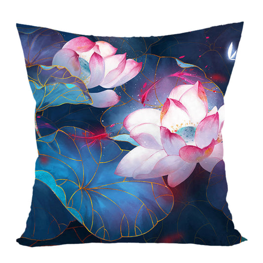 Cross Stitch Pillow Case 11CT Flower Stamped DIY Embroidery Kits Pillowcase