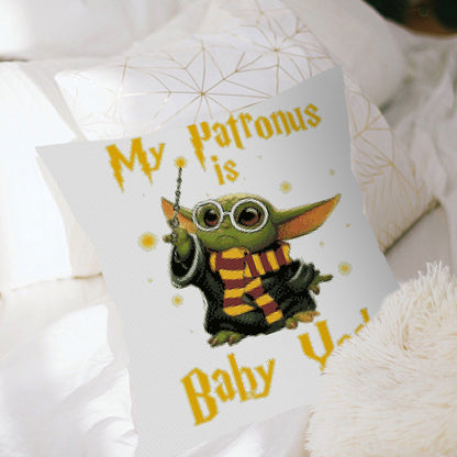 Cross Stitch Pillow Case 11CT Yoda Stamped DIY Embroidery Printed Cover