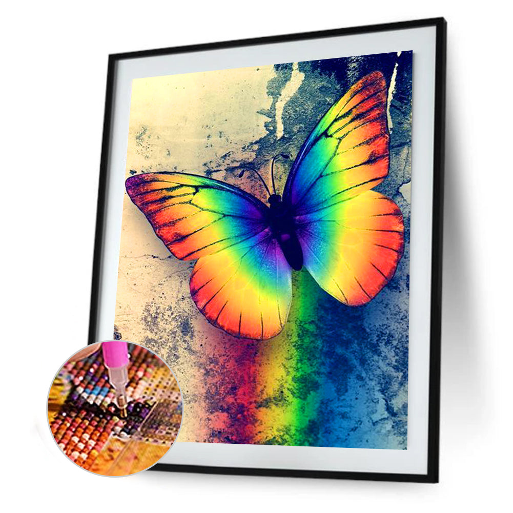Colorful Butterfly - Full Square Drill Diamond Painting 30*40CM