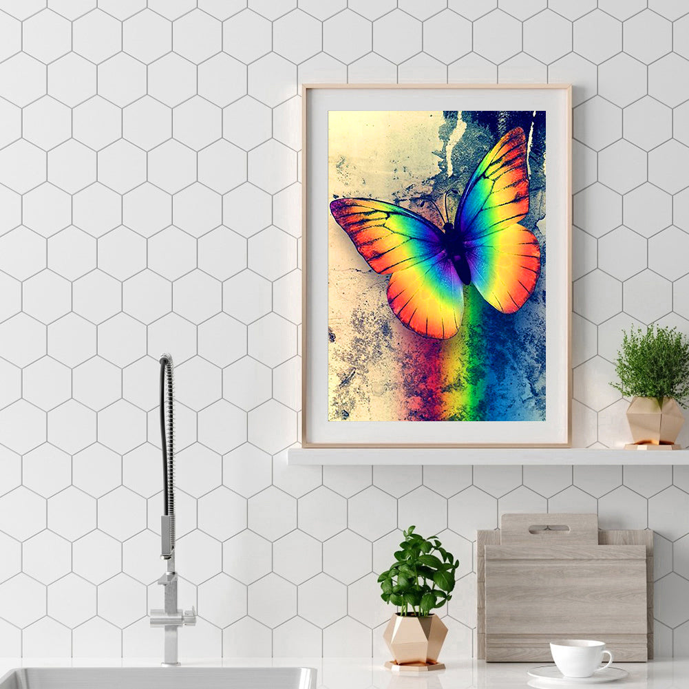 Colorful Butterfly - Full Square Drill Diamond Painting 30*40CM