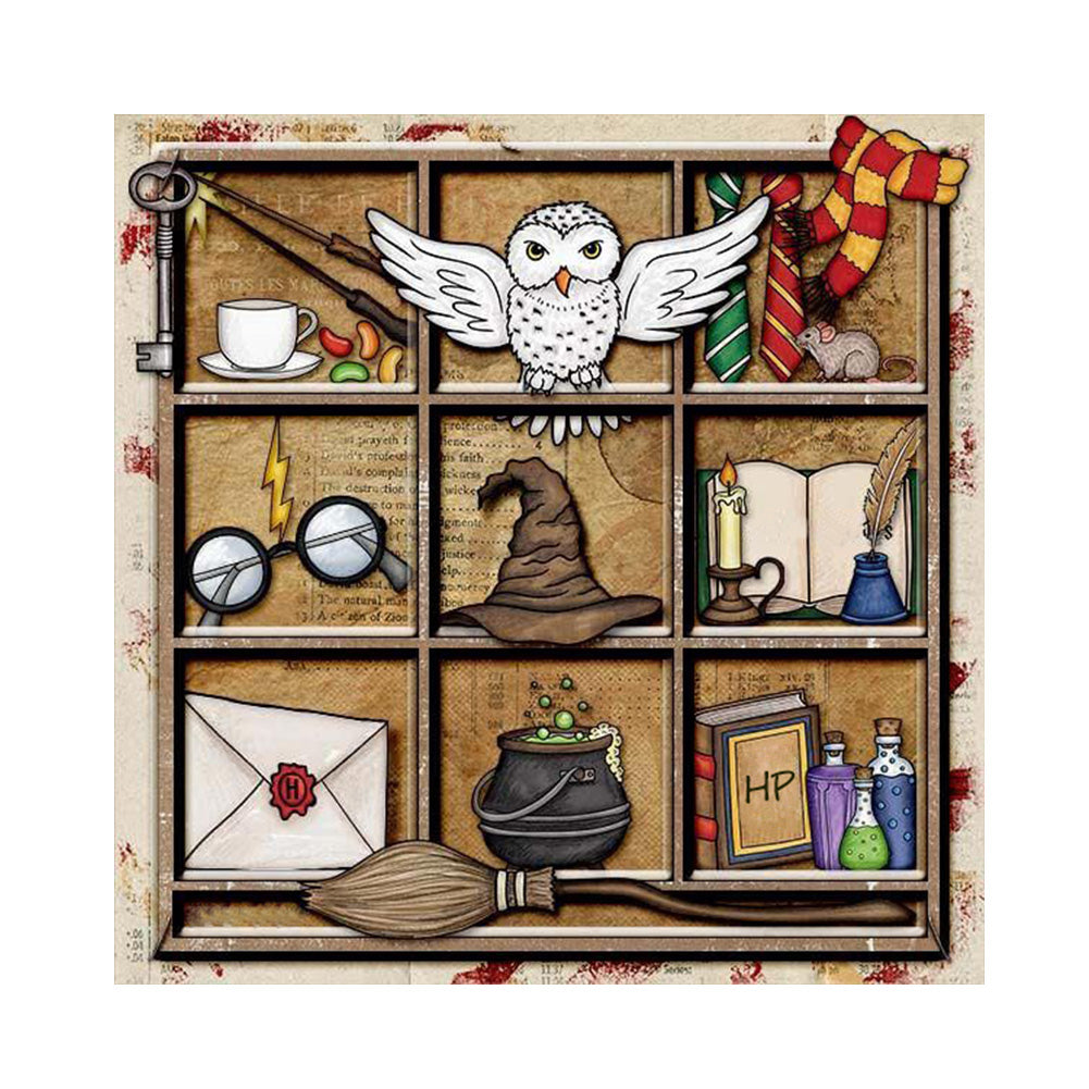Owl Bookshelf - 11CT Stamped Cross Stitch 50*50CM