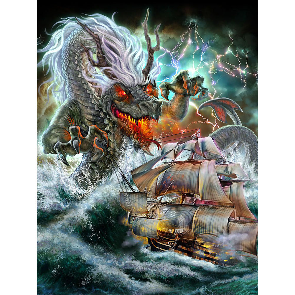 Dragon Siren - Full Round Drill Diamond Painting 30*40CM