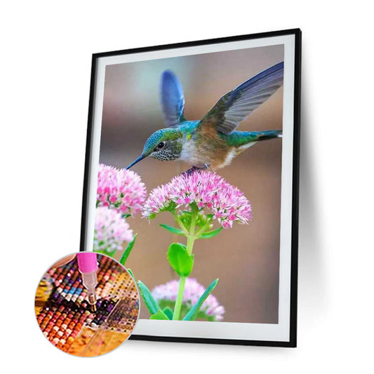 Flowers And Hummingbirds - Full Square Drill Diamond Painting 30X40CM