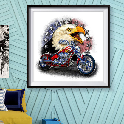 Eagle Motorcycle - Full Round Drill Diamond Painting 50*50CM