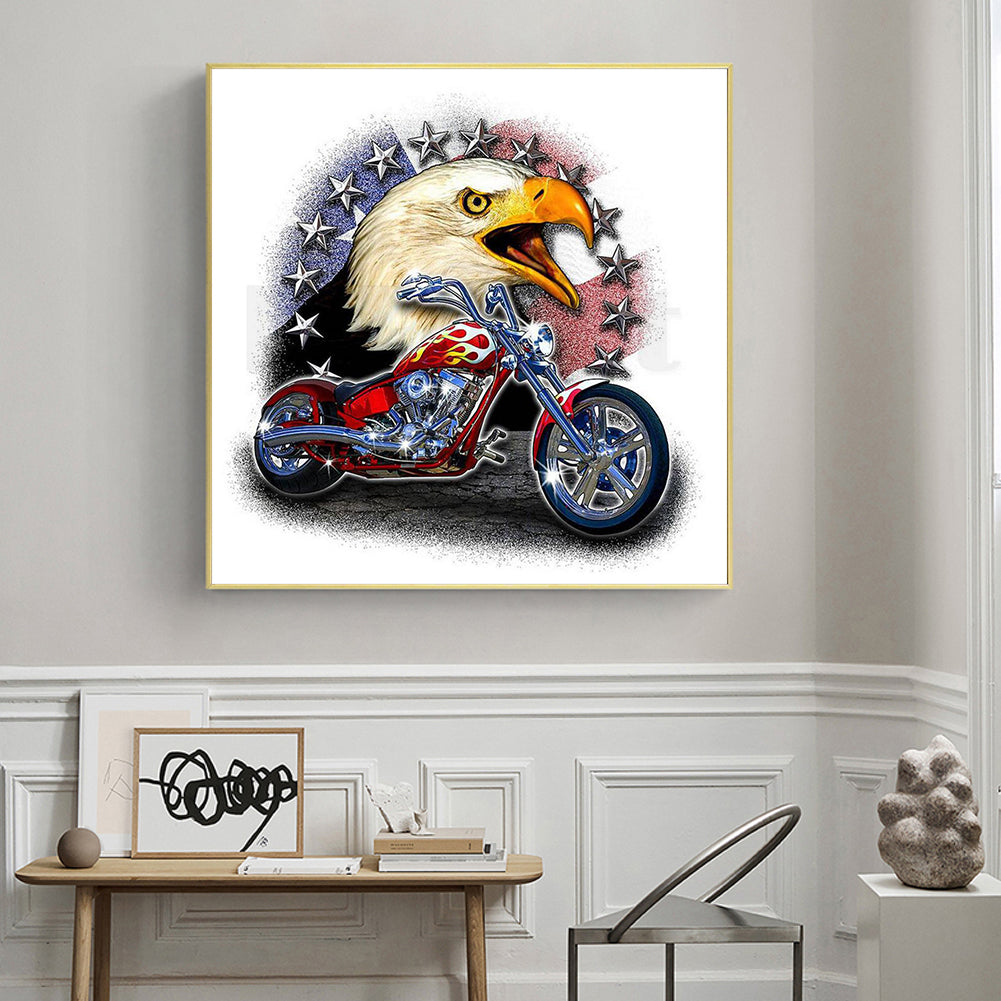 Eagle Motorcycle - Full Round Drill Diamond Painting 50*50CM
