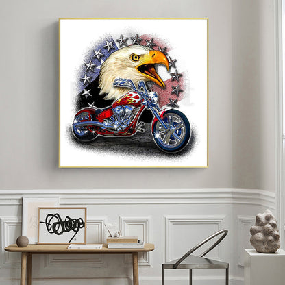 Eagle Motorcycle - Full Round Drill Diamond Painting 50*50CM