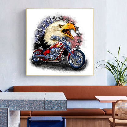 Eagle Motorcycle - Full Round Drill Diamond Painting 50*50CM