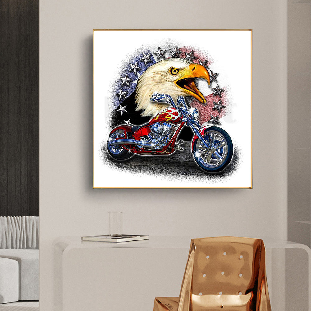 Eagle Motorcycle - Full Round Drill Diamond Painting 50*50CM