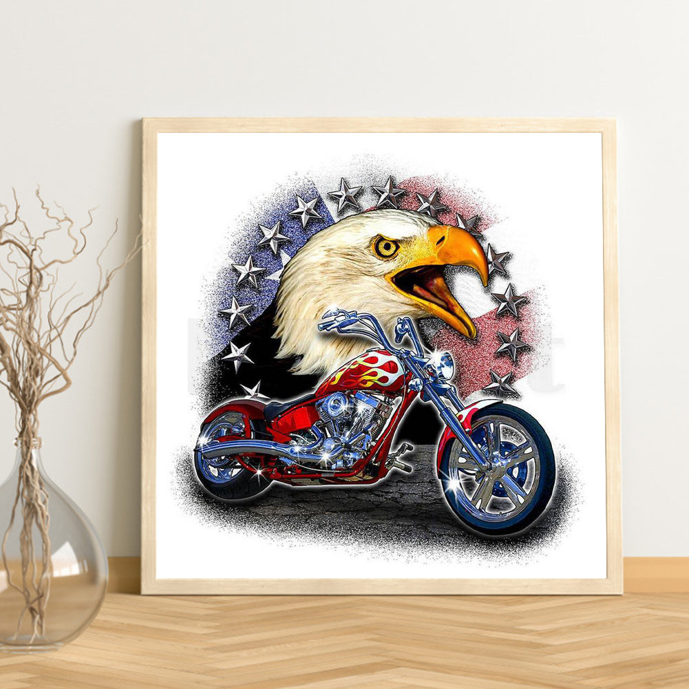Eagle Motorcycle - Full Round Drill Diamond Painting 50*50CM