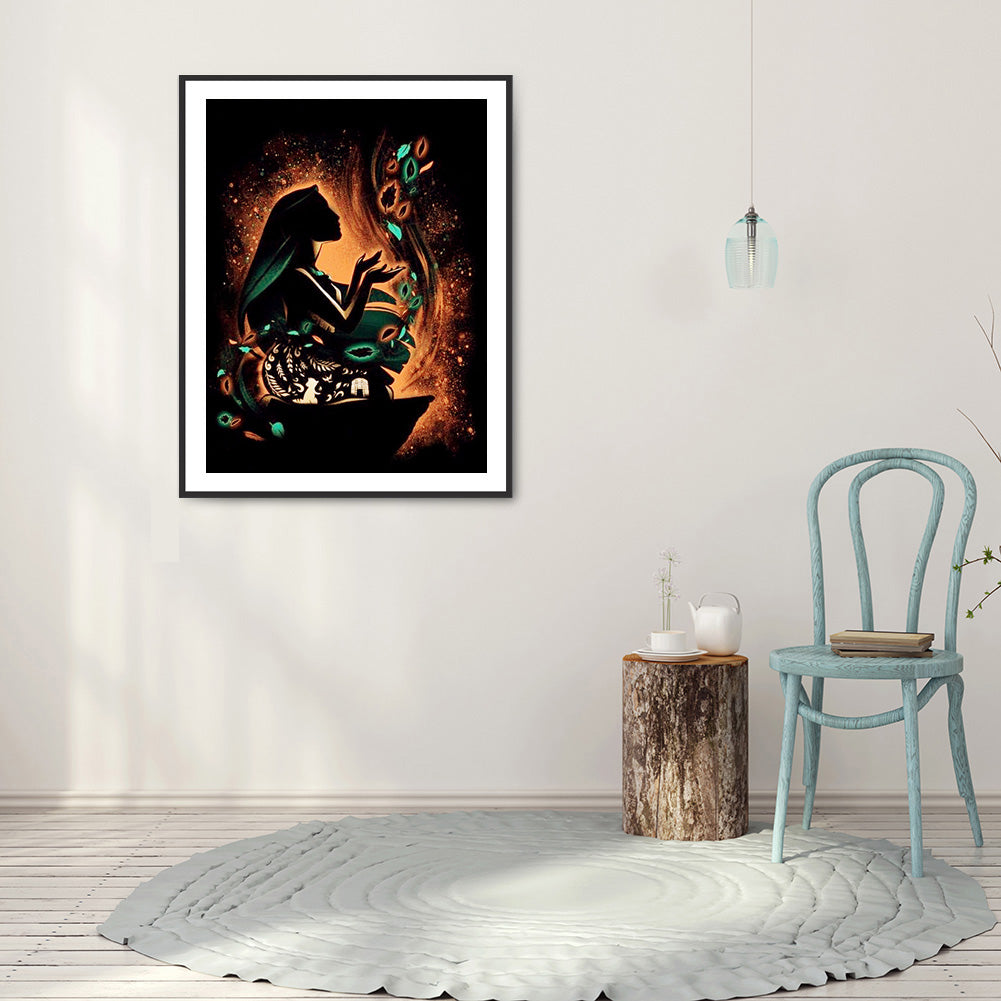 Disney Character Silhouette - Full Round Drill Diamond Painting 30*40CM