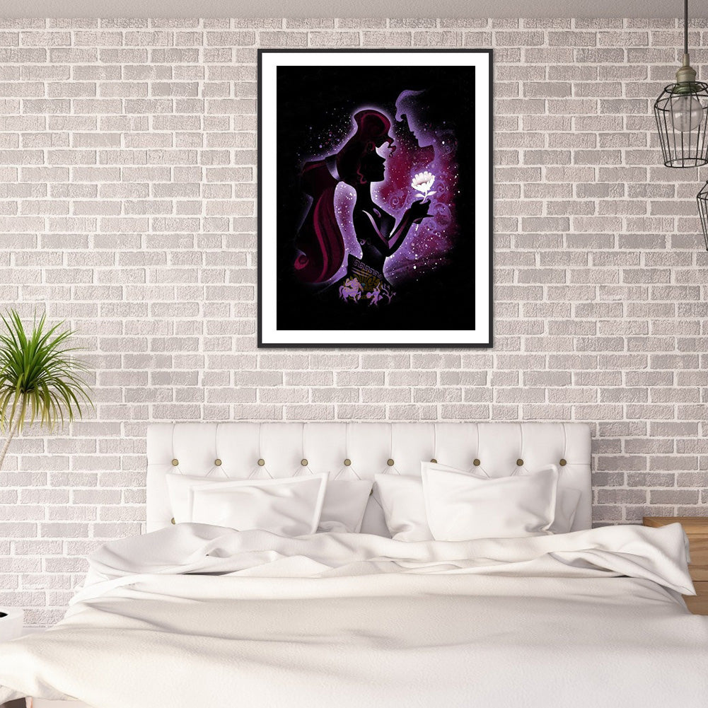 Disney Character Silhouette - Full Round Drill Diamond Painting 30*40CM