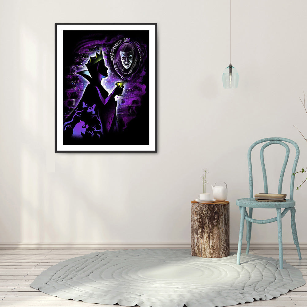 Disney Character Silhouette - Full Round Drill Diamond Painting 30*40CM