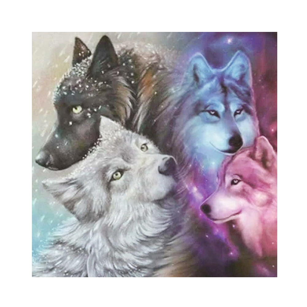 Flower Wolf - Full Round Drill Diamond Painting 50*50CM