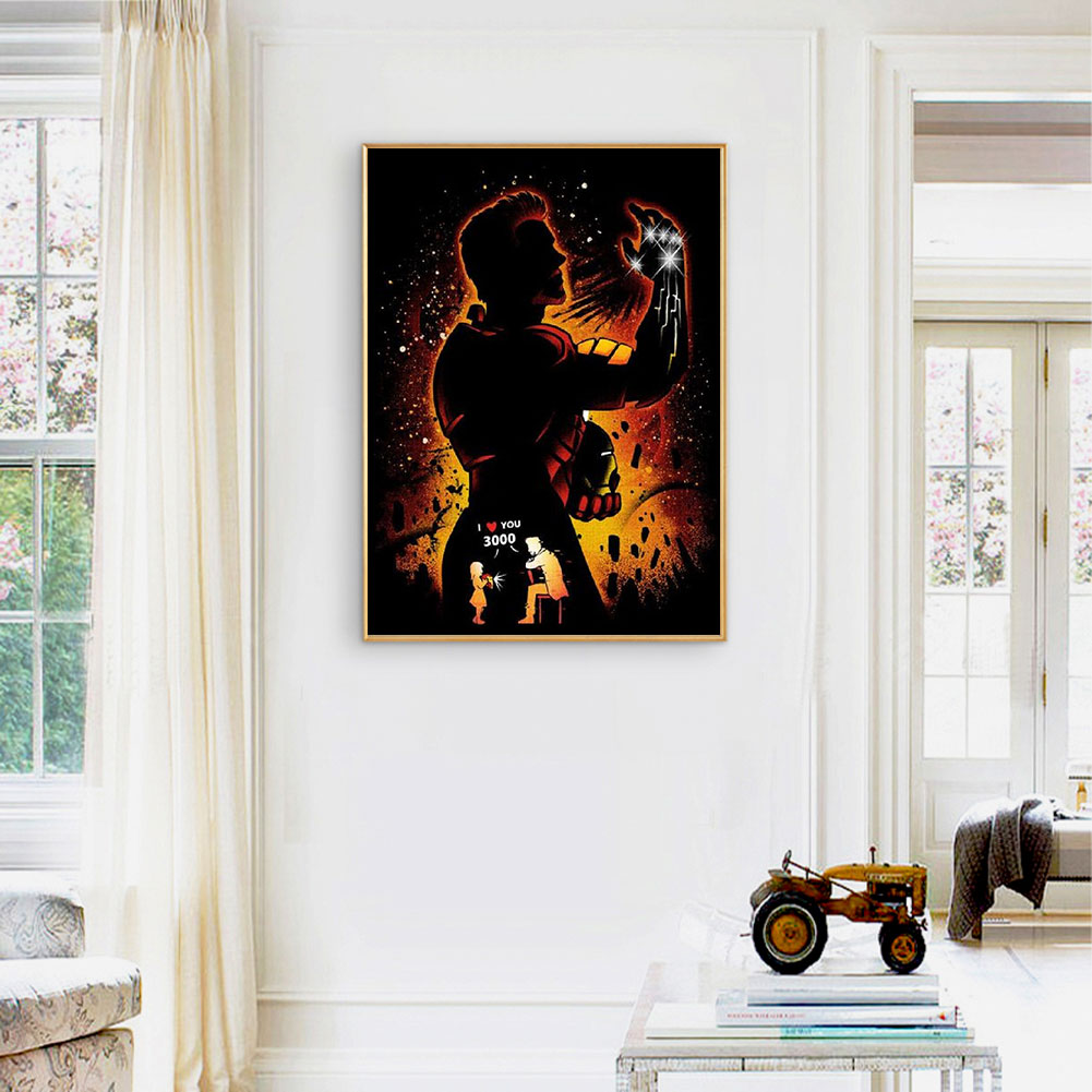 Disney Character Silhouette - Full Round Drill Diamond Painting 30*40CM