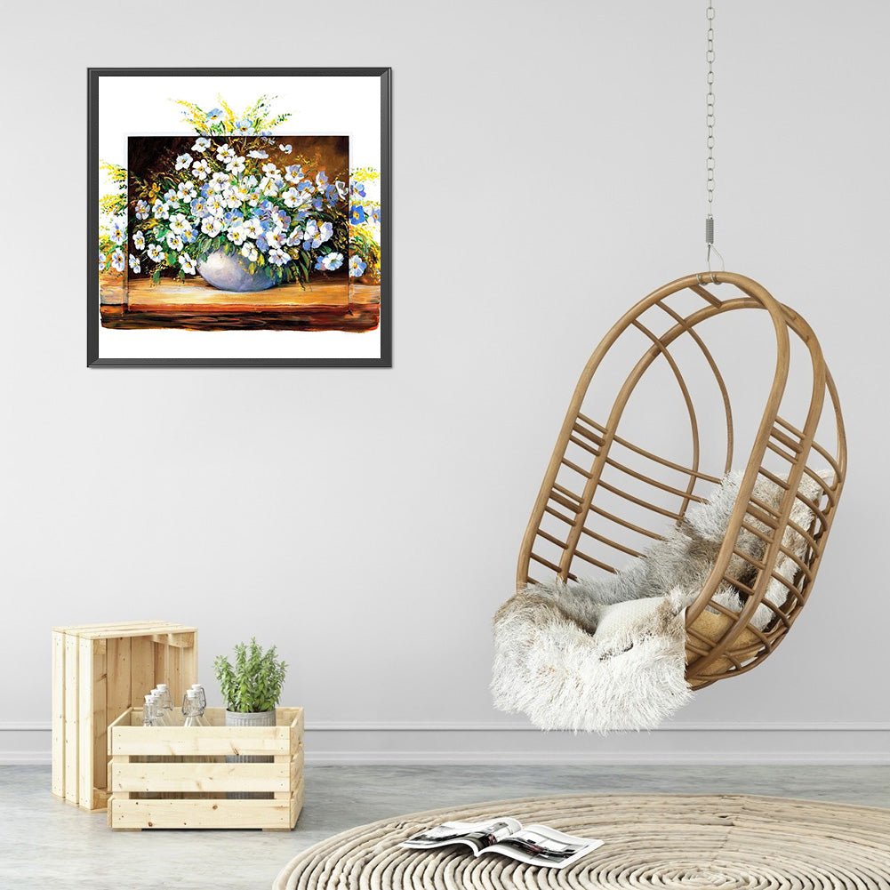 Oil Painting Flowers - Full Round Drill Diamond Painting 30*30CM
