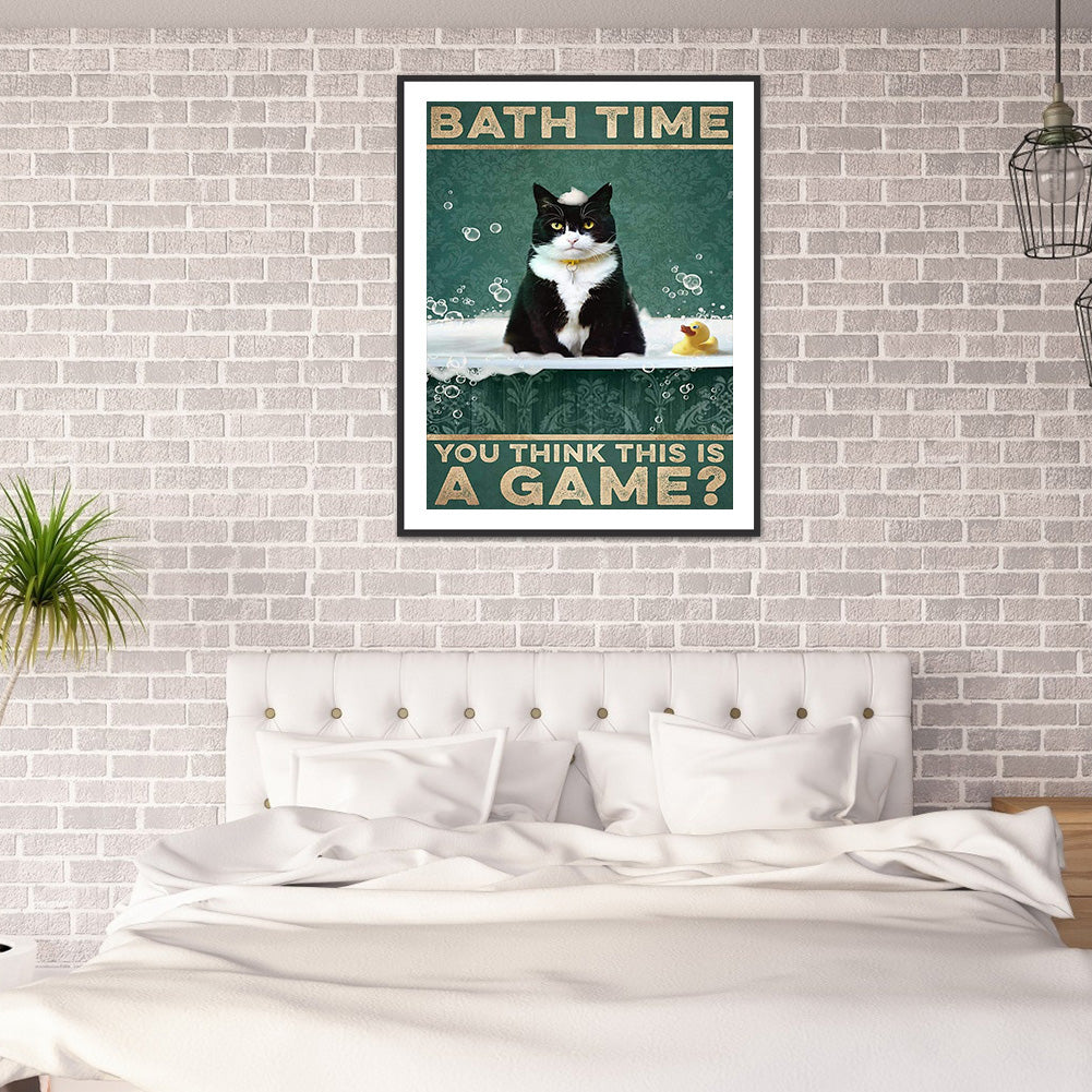 Black Cat Pictorial - Full Round Drill Diamond Painting 30*40CM