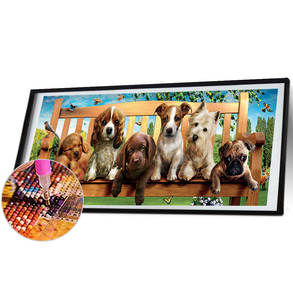 Dog - Full Round Drill Diamond Painting 90*30CM