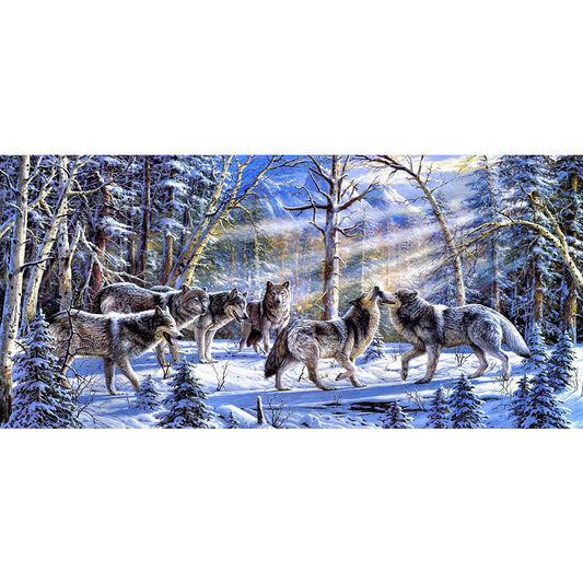 Wolf Pack - Full Round Drill Diamond Painting 80*40CM