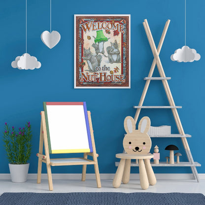 Squirrel Calligraphy - Special Shaped Drill Diamond Paiting 30*40CM