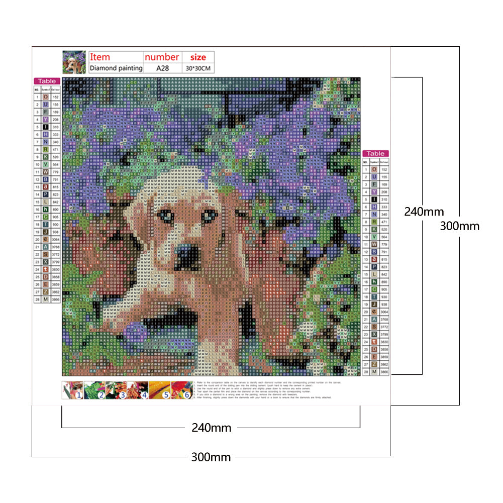 Dog - Full Round Drill Diamond Painting 30*30CM