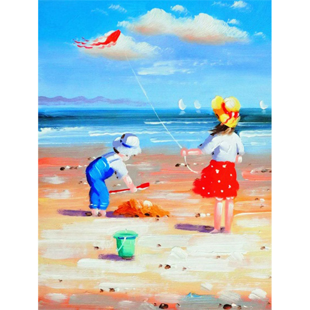 Leisure Time By The Sea - Full Round Drill Diamond Painting 30*40CM