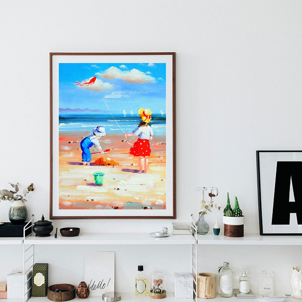 Leisure Time By The Sea - Full Round Drill Diamond Painting 30*40CM