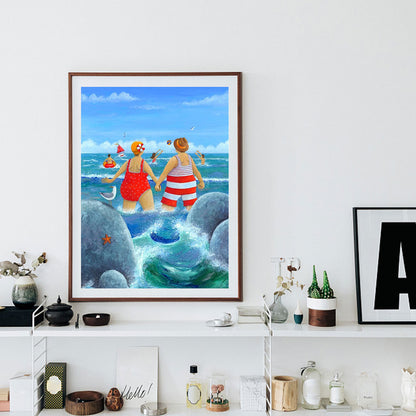 Leisure Time By The Sea - Full Round Drill Diamond Painting 30*40CM