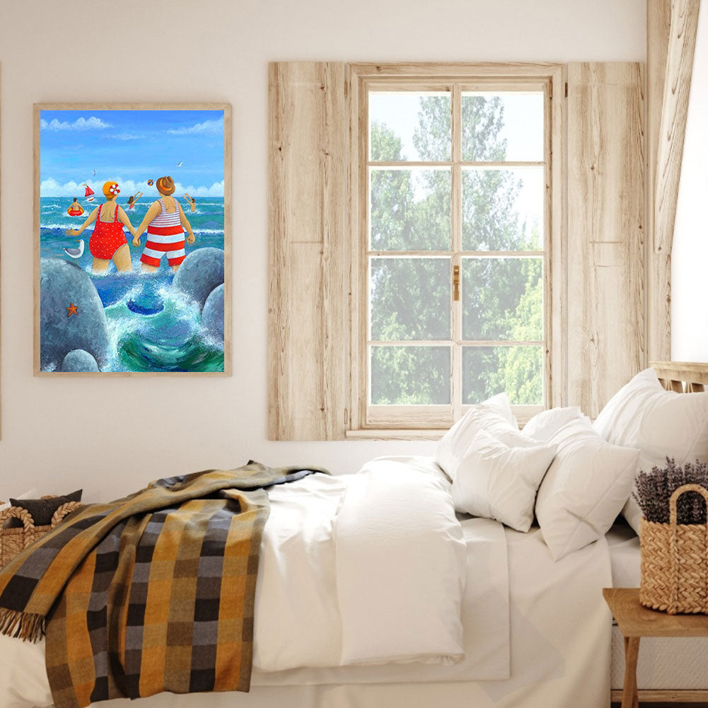 Leisure Time By The Sea - Full Round Drill Diamond Painting 30*40CM