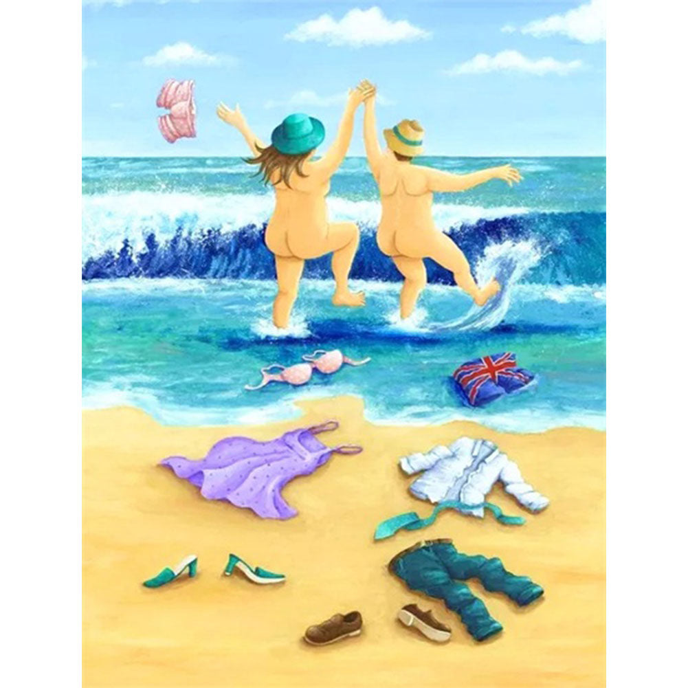 Leisure Time By The Sea - Full Round Drill Diamond Painting 30*40CM
