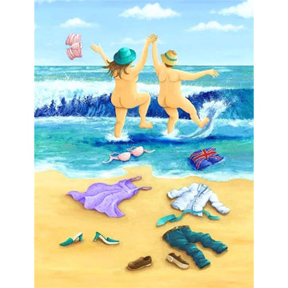 Leisure Time By The Sea - Full Round Drill Diamond Painting 30*40CM