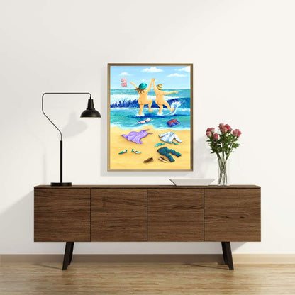 Leisure Time By The Sea - Full Round Drill Diamond Painting 30*40CM