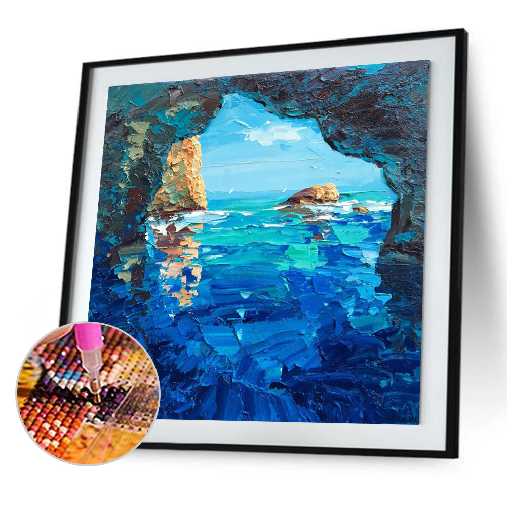 Oil Painting Seaside - Full Round Drill Diamond Painting 30*30CM