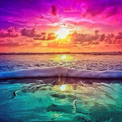 Seaside Sunrise - Full Round Drill Diamond Painting 40*40CM