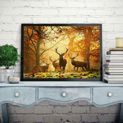 Deer In The Forest - Full Round Drill Diamond Painting 40*30CM