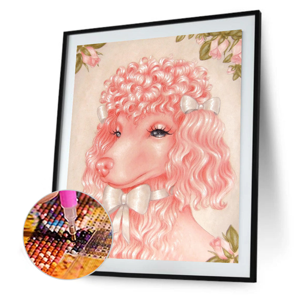 Pink Puppy - Full Round Drill Diamond Painting 30*40CM