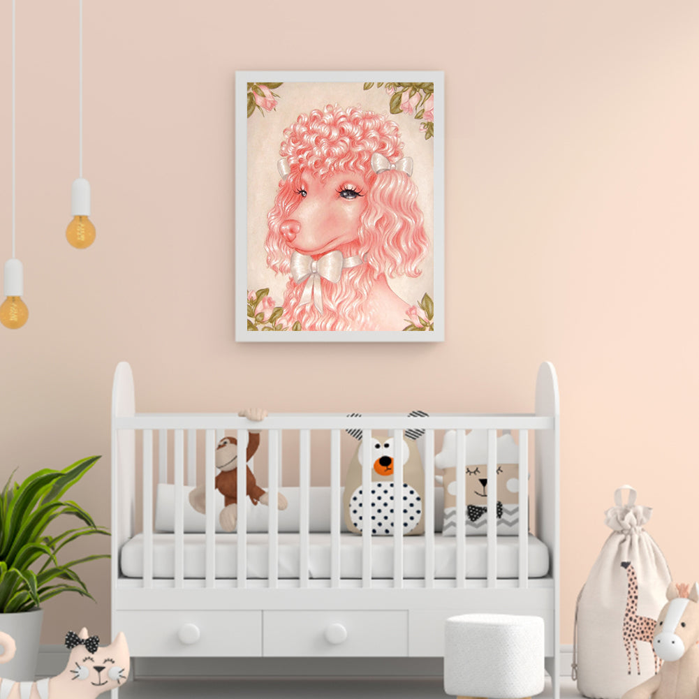 Pink Puppy - Full Round Drill Diamond Painting 30*40CM