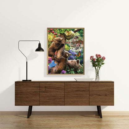 Forest Black Bear - Full Round Drill Diamond Painting 30*40CM