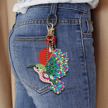 5D Diamond Painting Keyring Kits DIY Cartoon Animal Keychain Bag Pendant