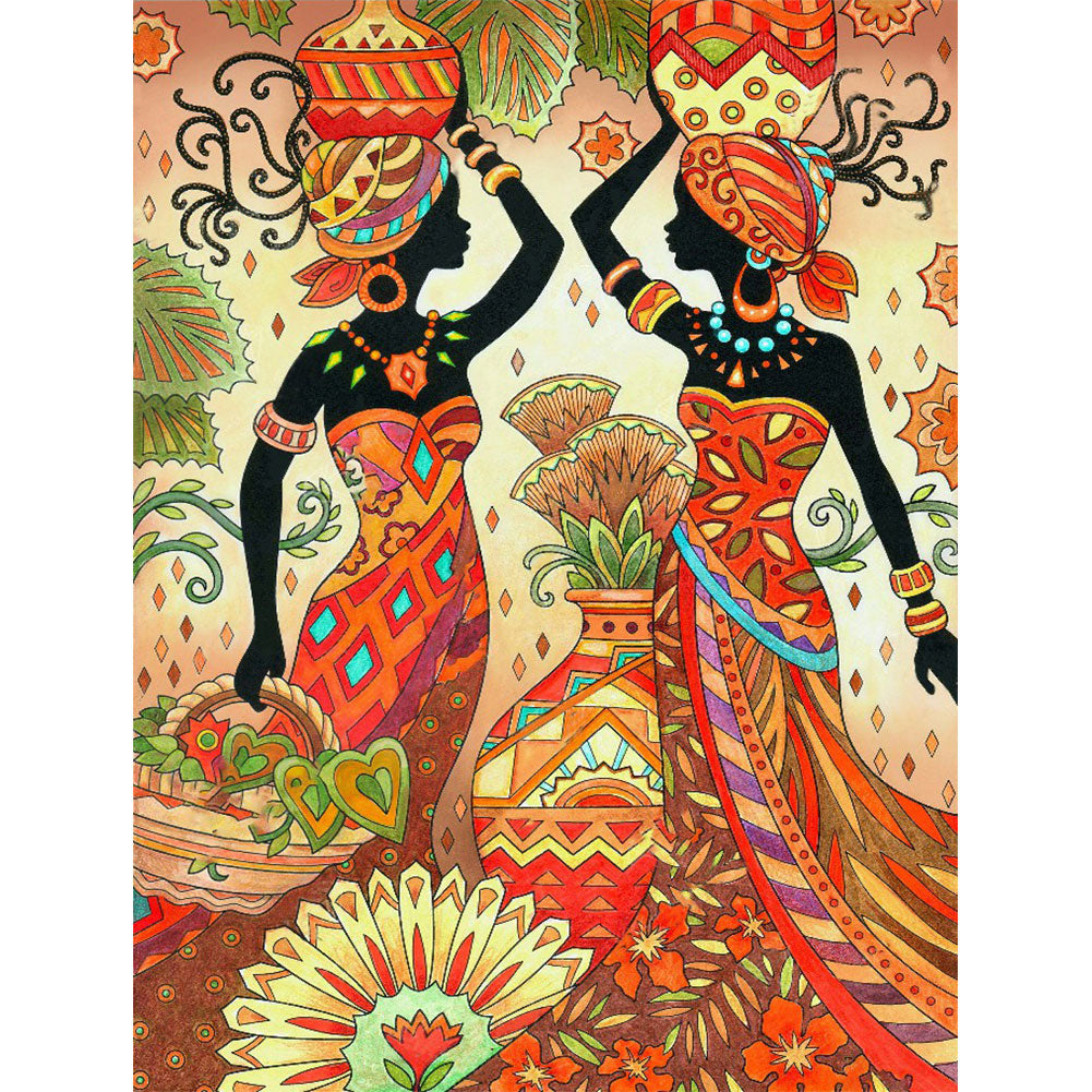 African Ethnic Art - Full Round Drill Diamond Painting 30*40CM