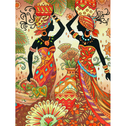 African Ethnic Art - Full Round Drill Diamond Painting 30*40CM